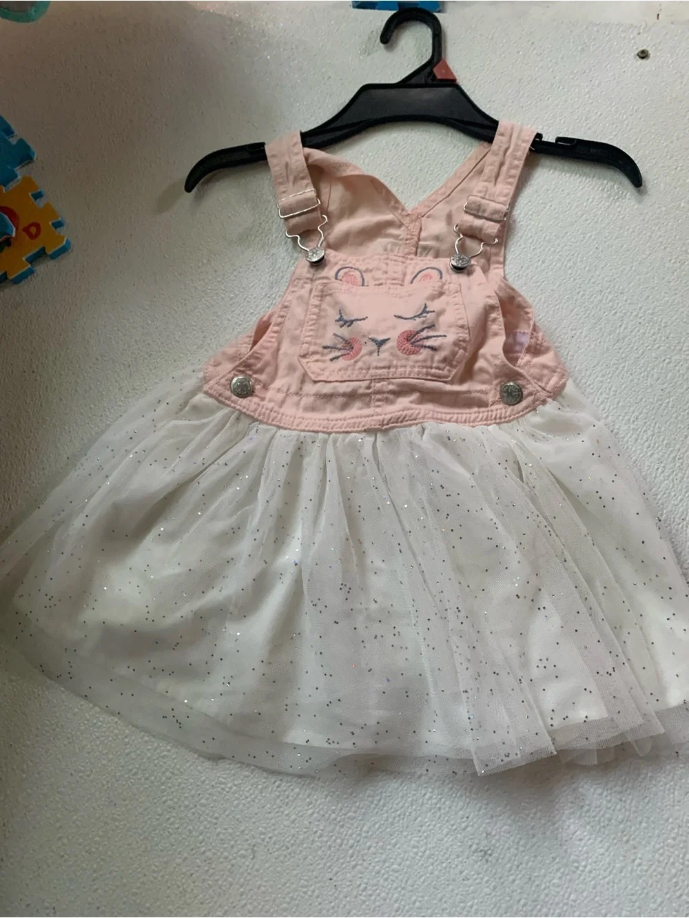 OshKosh B'gosh Pink and White Tulle Overall Dress